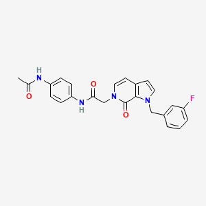 molecular formula C24H21FN4O3 B2866981 N-(4-acetamidophenyl)-2-{1-[(3-fluorophenyl)methyl]-7-oxo-1H,6H,7H-pyrrolo[2,3-c]pyridin-6-yl}acetamide CAS No. 1251607-35-8