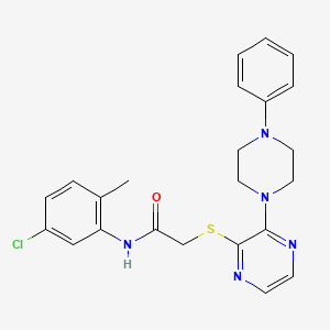 molecular formula C23H24ClN5OS B2866995 N-(5-chloro-2-methylphenyl)-2-{[3-(4-phenylpiperazin-1-yl)pyrazin-2-yl]sulfanyl}acetamide CAS No. 1030087-67-2