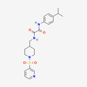 molecular formula C22H28N4O4S B2867002 N'-[4-(propan-2-yl)phenyl]-N-{[1-(pyridine-3-sulfonyl)piperidin-4-yl]methyl}ethanediamide CAS No. 1428362-75-7