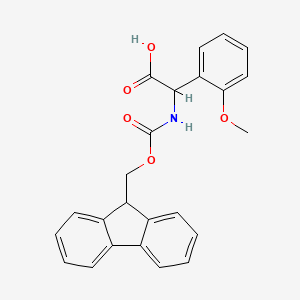 molecular formula C24H21NO5 B2867060 2-{[(9H-fluoren-9-ylmethoxy)carbonyl]amino}-2-(2-methoxyphenyl)acetic acid CAS No. 1219183-23-9