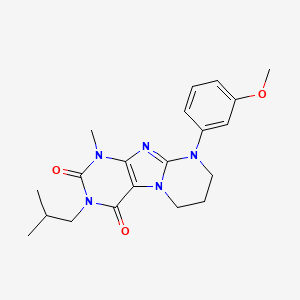 B2867076 9-(3-methoxyphenyl)-1-methyl-3-(2-methylpropyl)-7,8-dihydro-6H-purino[7,8-a]pyrimidine-2,4-dione CAS No. 843668-94-0