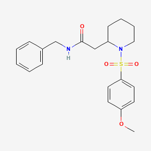molecular formula C21H26N2O4S B2867078 N-benzyl-2-[1-(4-methoxybenzenesulfonyl)piperidin-2-yl]acetamide CAS No. 941955-92-6