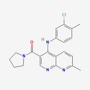 molecular formula C21H21ClN4O B2867081 N-(3-chloro-4-methylphenyl)-7-methyl-3-(pyrrolidine-1-carbonyl)-1,8-naphthyridin-4-amine CAS No. 1251622-97-5