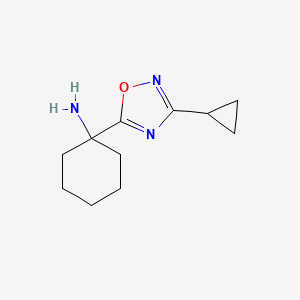 molecular formula C11H17N3O B2867096 1-(3-cyclopropyl-1,2,4-oxadiazol-5-yl)cyclohexan-1-amine CAS No. 1239730-20-1
