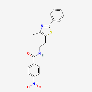 molecular formula C19H17N3O3S B2867109 N-[2-(4-methyl-2-phenyl-1,3-thiazol-5-yl)ethyl]-4-nitrobenzamide CAS No. 890955-07-4
