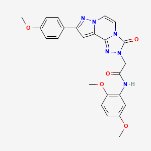 molecular formula C24H22N6O5 B2867113 N-(2,5-dimethoxyphenyl)-2-[11-(4-methoxyphenyl)-5-oxo-3,4,6,9,10-pentazatricyclo[7.3.0.02,6]dodeca-1(12),2,7,10-tetraen-4-yl]acetamide CAS No. 1207052-96-7