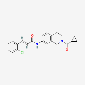 B2867114 (E)-3-(2-chlorophenyl)-N-(2-(cyclopropanecarbonyl)-1,2,3,4-tetrahydroisoquinolin-7-yl)acrylamide CAS No. 1251711-34-8