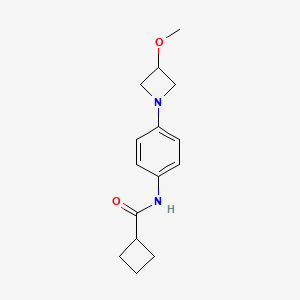 molecular formula C15H20N2O2 B2867116 N-(4-(3-methoxyazetidin-1-yl)phenyl)cyclobutanecarboxamide CAS No. 2034523-57-2