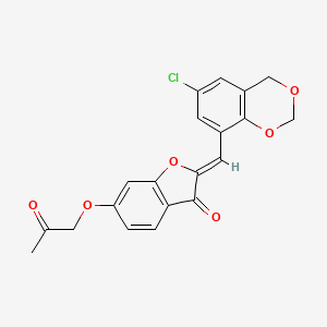 (Z)-2-((6-chloro-4H-benzo[d][1,3]dioxin-8-yl)methylene)-6-(2-oxopropoxy)benzofuran-3(2H)-one