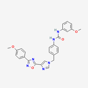 B2867122 1-(3-methoxyphenyl)-3-(4-((4-(3-(4-methoxyphenyl)-1,2,4-oxadiazol-5-yl)-1H-imidazol-1-yl)methyl)phenyl)urea CAS No. 1357873-49-4