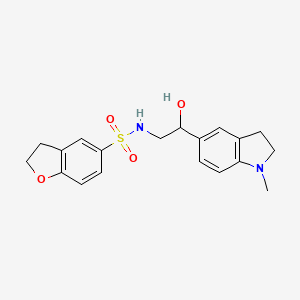 molecular formula C19H22N2O4S B2867138 N-(2-hydroxy-2-(1-methylindolin-5-yl)ethyl)-2,3-dihydrobenzofuran-5-sulfonamide CAS No. 1705754-34-2