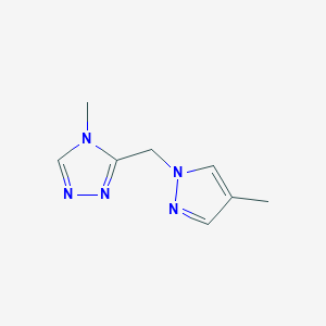 molecular formula C8H11N5 B2867158 4-methyl-3-[(4-methyl-1H-pyrazol-1-yl)methyl]-4H-1,2,4-triazole CAS No. 2320149-55-9