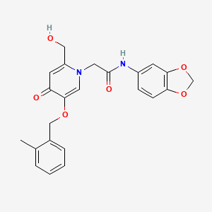 molecular formula C23H22N2O6 B2867168 N-(2H-1,3-benzodioxol-5-yl)-2-[2-(hydroxymethyl)-5-[(2-methylphenyl)methoxy]-4-oxo-1,4-dihydropyridin-1-yl]acetamide CAS No. 946380-88-7