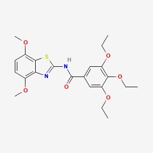 molecular formula C22H26N2O6S B2867176 N-(4,7-dimethoxy-1,3-benzothiazol-2-yl)-3,4,5-triethoxybenzamide CAS No. 906784-42-7