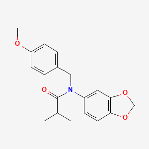 molecular formula C19H21NO4 B2867188 N-(2H-1,3-benzodioxol-5-yl)-N-[(4-methoxyphenyl)methyl]-2-methylpropanamide CAS No. 1024523-11-2