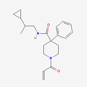 molecular formula C21H28N2O2 B2867205 N-(2-Cyclopropylpropyl)-4-phenyl-1-prop-2-enoylpiperidine-4-carboxamide CAS No. 2201992-23-4