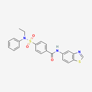 molecular formula C22H19N3O3S2 B2867206 N-(1,3-benzothiazol-5-yl)-4-[ethyl(phenyl)sulfamoyl]benzamide CAS No. 941877-64-1