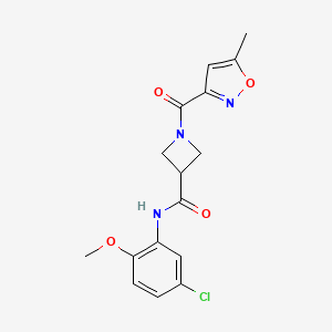 molecular formula C16H16ClN3O4 B2867251 N-(5-chloro-2-methoxyphenyl)-1-(5-methyl-1,2-oxazole-3-carbonyl)azetidine-3-carboxamide CAS No. 1396806-23-7