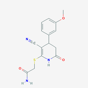 2-((3-Cyano-4-(3-methoxyphenyl)-6-oxo-1,4,5,6-tetrahydropyridin-2-yl)thio)acetamide
