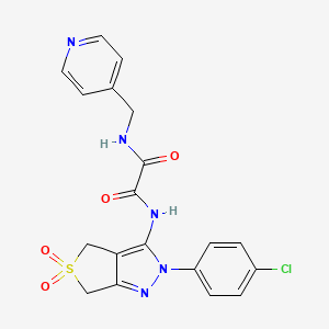 molecular formula C19H16ClN5O4S B2867366 N-[2-(4-chlorophenyl)-5,5-dioxo-2H,4H,6H-5lambda6-thieno[3,4-c]pyrazol-3-yl]-N'-[(pyridin-4-yl)methyl]ethanediamide CAS No. 899733-96-1