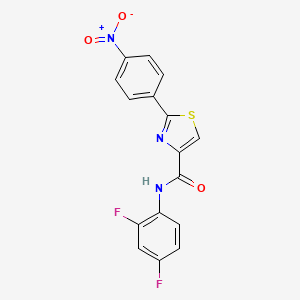 molecular formula C16H9F2N3O3S B2867367 N-(2,4-difluorophenyl)-2-(4-nitrophenyl)-1,3-thiazole-4-carboxamide CAS No. 400080-65-1