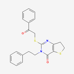 2-((2-oxo-2-phenylethyl)thio)-3-phenethyl-6,7-dihydrothieno[3,2-d]pyrimidin-4(3H)-one