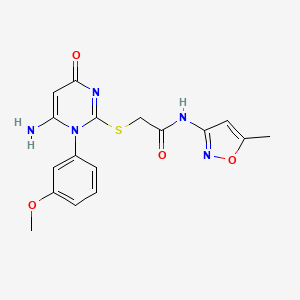 2-[6-amino-1-(3-methoxyphenyl)-4-oxopyrimidin-2-yl]sulfanyl-N-(5-methyl-1,2-oxazol-3-yl)acetamide