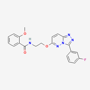 molecular formula C21H18FN5O3 B2867385 N-(2-((3-(3-fluorophenyl)-[1,2,4]triazolo[4,3-b]pyridazin-6-yl)oxy)ethyl)-2-methoxybenzamide CAS No. 1021030-86-3