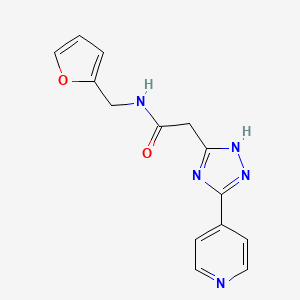 molecular formula C14H13N5O2 B2867403 N-(furan-2-ylmethyl)-2-(3-(pyridin-4-yl)-1H-1,2,4-triazol-5-yl)acetamide CAS No. 943115-60-4