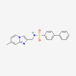 molecular formula C21H19N3O2S B2867439 N-({7-methylimidazo[1,2-a]pyridin-2-yl}methyl)-[1,1'-biphenyl]-4-sulfonamide CAS No. 868972-37-6