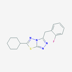 molecular formula C16H17FN4S B286744 6-Cyclohexyl-3-(2-fluorobenzyl)[1,2,4]triazolo[3,4-b][1,3,4]thiadiazole 