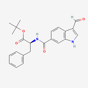 molecular formula C23H24N2O4 B2867440 Tert-butyl (2S)-2-[(3-formyl-1H-indole-6-carbonyl)amino]-3-phenylpropanoate CAS No. 2248577-68-4
