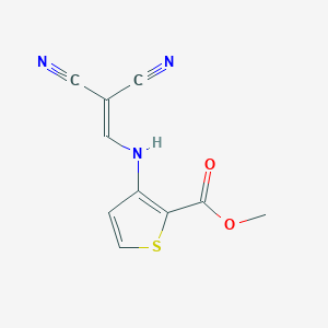 molecular formula C10H7N3O2S B2867467 Methyl 3-((2,2-dicyanovinyl)amino)thiophene-2-carboxylate CAS No. 666702-68-7