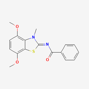 molecular formula C17H16N2O3S B2867488 N-[(2Z)-4,7-dimethoxy-3-methyl-2,3-dihydro-1,3-benzothiazol-2-ylidene]benzamide CAS No. 868368-85-8