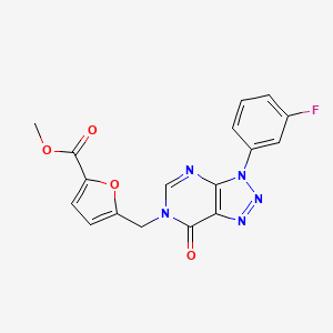 molecular formula C17H12FN5O4 B2867550 methyl 5-{[3-(3-fluorophenyl)-7-oxo-3H,6H,7H-[1,2,3]triazolo[4,5-d]pyrimidin-6-yl]methyl}furan-2-carboxylate CAS No. 893936-69-1