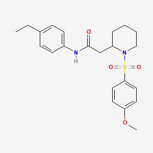 molecular formula C22H28N2O4S B2867592 N-(4-ethylphenyl)-2-(1-((4-methoxyphenyl)sulfonyl)piperidin-2-yl)acetamide CAS No. 941905-27-7
