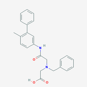molecular formula C24H24N2O3 B028676 Glycine, N-benzyl-N-(6-methyl-1,1'-biphenyl-3-ylcarbamoylmethyl)- CAS No. 101626-78-2