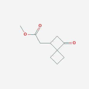 molecular formula C10H14O3 B2867647 Methyl 2-{3-oxospiro[3.3]heptan-1-yl}acetate CAS No. 2229196-57-8