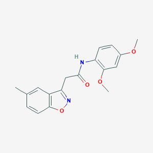 molecular formula C18H18N2O4 B286765 N-(2,4-dimethoxyphenyl)-2-(5-methyl-1,2-benzoxazol-3-yl)acetamide 