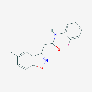 molecular formula C16H13FN2O2 B286766 N-(2-fluorophenyl)-2-(5-methyl-1,2-benzoxazol-3-yl)acetamide 