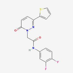molecular formula C16H11F2N3O2S B2867688 N-(3,4-difluorophenyl)-2-[6-oxo-3-(thiophen-2-yl)-1,6-dihydropyridazin-1-yl]acetamide CAS No. 923100-21-4
