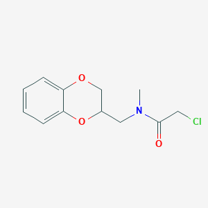 molecular formula C12H14ClNO3 B2867700 2-chloro-N-(2,3-dihydro-1,4-benzodioxin-2-ylmethyl)-N-methylacetamide CAS No. 871217-89-9