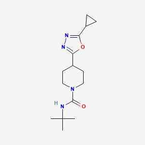 molecular formula C15H24N4O2 B2867711 N-tert-butyl-4-(5-cyclopropyl-1,3,4-oxadiazol-2-yl)piperidine-1-carboxamide CAS No. 1171164-14-9
