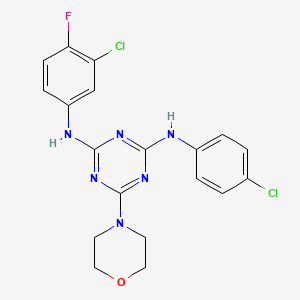 N2-(3-chloro-4-fluorophenyl)-N4-(4-chlorophenyl)-6-morpholino-1,3,5-triazine-2,4-diamine