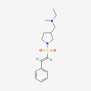 molecular formula C16H24N2O2S B2867723 N-Methyl-N-[[1-[(E)-2-phenylethenyl]sulfonylpyrrolidin-3-yl]methyl]ethanamine CAS No. 1385618-39-2
