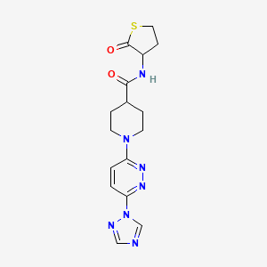 molecular formula C16H19N7O2S B2867727 N-(2-oxothiolan-3-yl)-1-[6-(1H-1,2,4-triazol-1-yl)pyridazin-3-yl]piperidine-4-carboxamide CAS No. 1797889-81-6