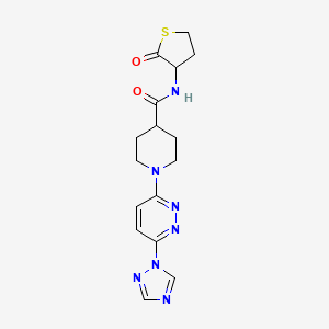 B2867727 1-(6-(1H-1,2,4-triazol-1-yl)pyridazin-3-yl)-N-(2-oxotetrahydrothiophen-3-yl)piperidine-4-carboxamide CAS No. 1797889-81-6