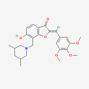 (Z)-7-((3,5-dimethylpiperidin-1-yl)methyl)-6-hydroxy-2-(3,4,5-trimethoxybenzylidene)benzofuran-3(2H)-one