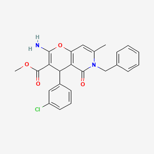 methyl 2-amino-6-benzyl-4-(3-chlorophenyl)-7-methyl-5-oxo-5,6-dihydro-4H-pyrano[3,2-c]pyridine-3-carboxylate