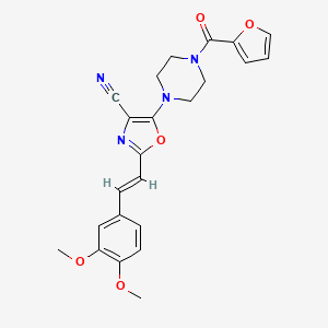 (E)-2-(3,4-dimethoxystyryl)-5-(4-(furan-2-carbonyl)piperazin-1-yl)oxazole-4-carbonitrile